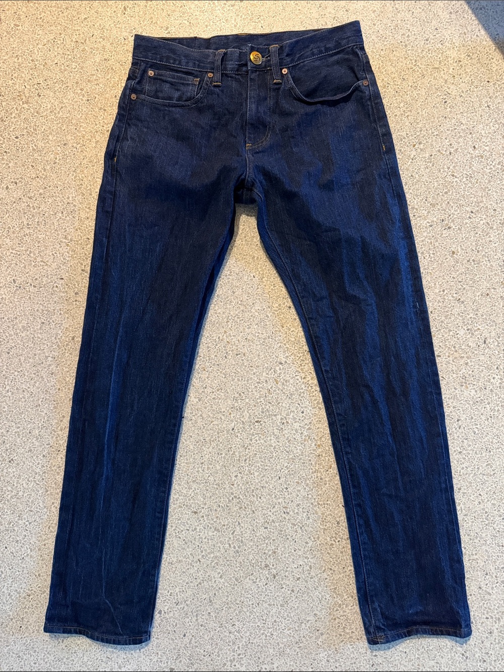 Brooks Brothers Slim Straight Red Fleece Dark Blue Indigo Denim Jeans 32 x 32
